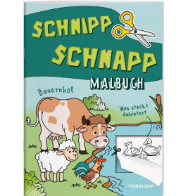 Schnipp Schnapp Malbuch. Bauernhof. Was steckt dahinter?