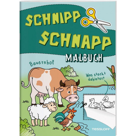 Schnipp Schnapp Malbuch. Bauernhof. Was steckt dahinter?
