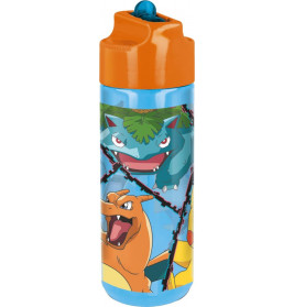 P:OS Trinkflasche mit Strohhalm im Pokemon Design, ca. 540ml