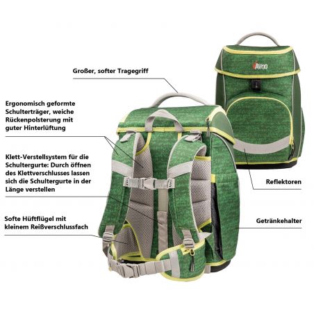 VAVOO Quin 6tlg Set grün verstellbarer Rücken