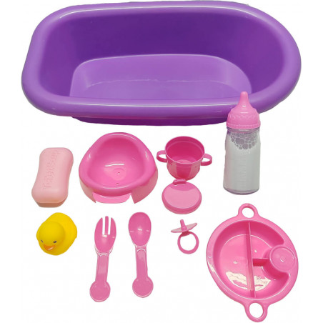 Amia Puppen-Badewanne mit Zubehör-Set