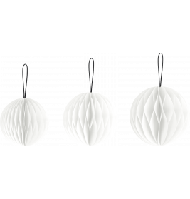 Waben-Kugel Set 3er weiss