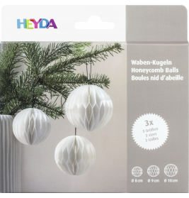 Waben-Kugel Set 3er weiss