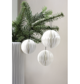Waben-Kugel Set 3er weiss