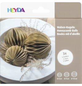 Waben-Kugel Set 3er natur