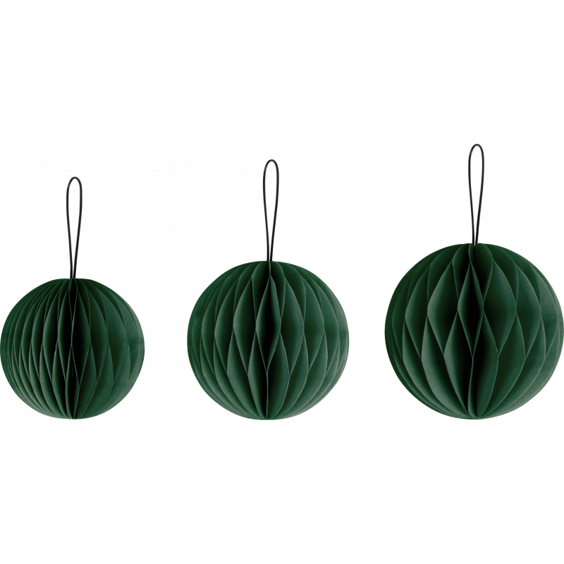 Waben-Kugel Set 3er dunkelgrün