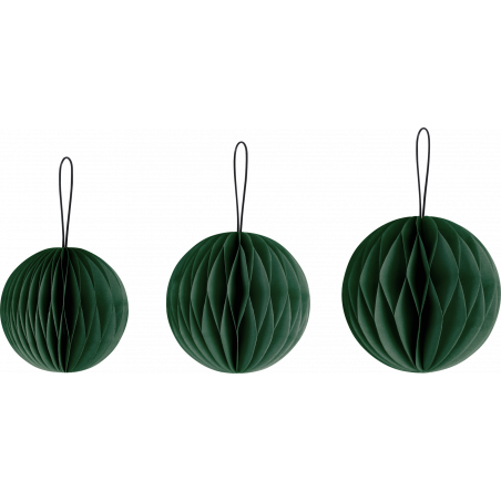 Waben-Kugel Set 3er dunkelgrün