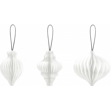 Waben-Tropfen Set 3er weiss