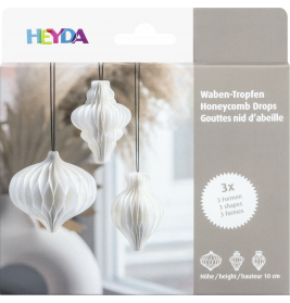 Waben-Tropfen Set 3er weiss