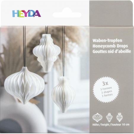 Waben-Tropfen Set 3er weiss