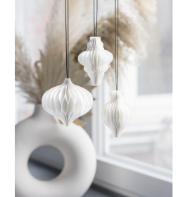 Waben-Tropfen Set 3er weiss