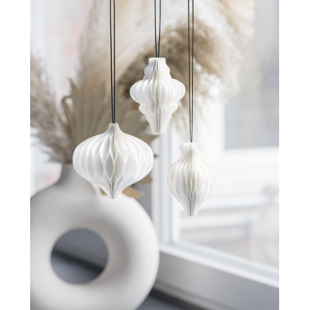 Waben-Tropfen Set 3er weiss