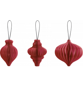 Waben-Tropfen Set 3er rot