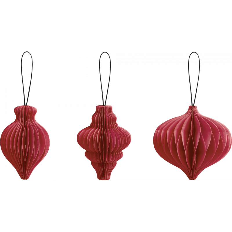 Waben-Tropfen Set 3er rot