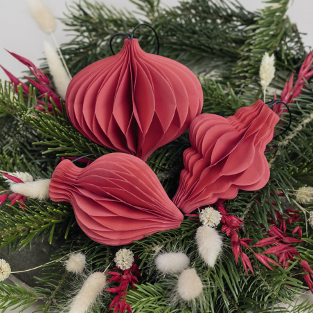 Waben-Tropfen Set 3er rot