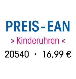 PREIS-EAN Kinderuhren 20540, Preis: 16,99 €, abgebildet vor weißem Hintergrund.