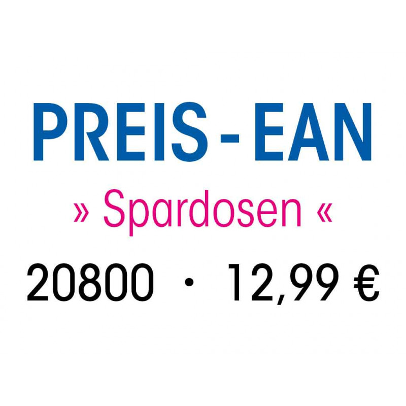 PREIS-EAN Spardosen 20800 für 12,99 € auf weißem Hintergrund.