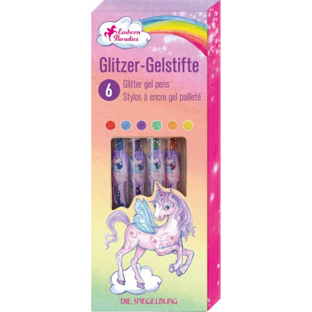 Glitzer-Gelstifte (6 St.) - Einhorn-Paradies