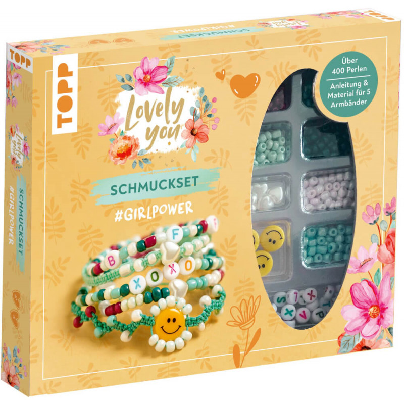 Lovely You Schmuckset GirlPower. Anleitung und Material für 5 Armbänder. Über 400 Perlen