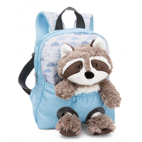 Rucksack mit Waschbär Plüschtier