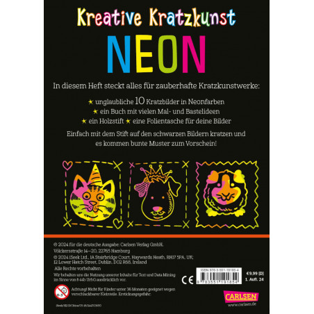 Kratzbilder für Kinder: Kreative Kratzkunst: Neon