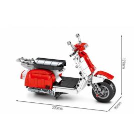Sembo Retro-Motorroller rot/weiss