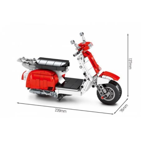 Sembo Retro-Motorroller rot/weiss