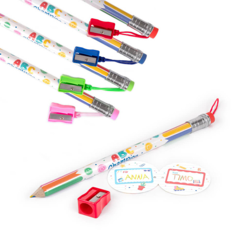 ABC CHAMPIONS Jumbo Mehrfarbstift mit Spitzer & Radierer, sortiert (1 Stück)