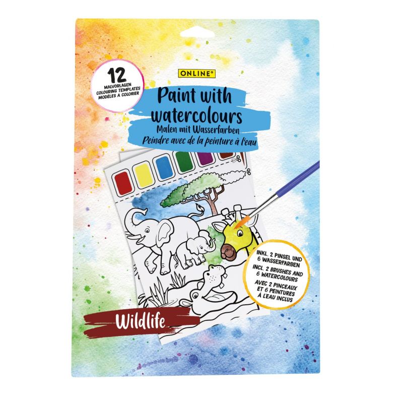 Paint with watercolours Wild- inkl.2 Pinsel & 6 Wasserfarben Paint with watercolours Wild- inkl.2 Pinsel & 6 Wasserfarben