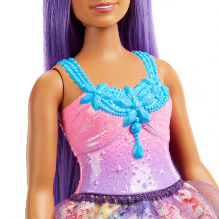 Mattel HGR17 Barbie Dreamtopia Prinzessinnen-Puppe (kurvig, brünettes Haar), ab 3 Jahren
