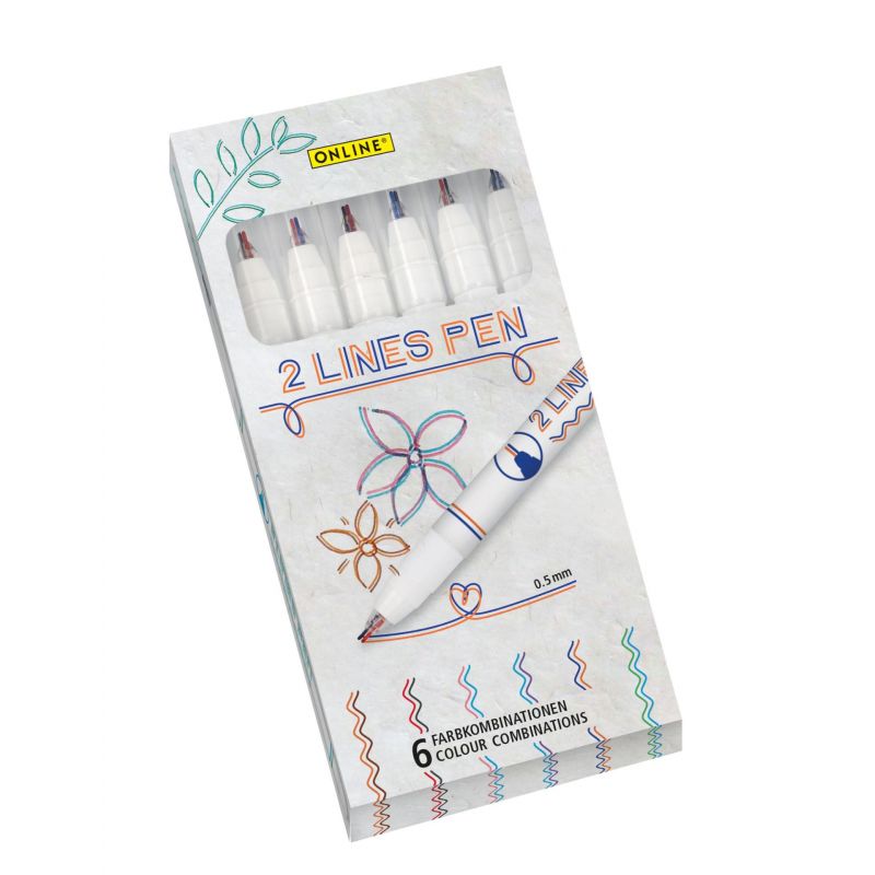 2 Lines Pen 6er Set