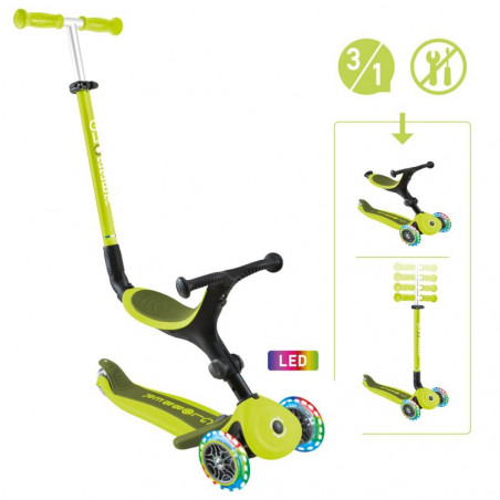 GLOBBER GO-UP ACTIVE LIGHTS lime grün-grün, mit Leuchtrollen