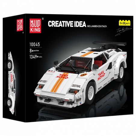 Box des Mold King Sportwagen-Bausets mit weiß-rotem Auto-Modell auf der Vorderseite.