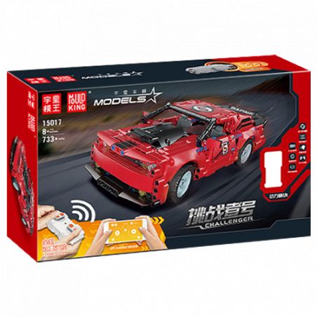 Rotes ferngesteuertes Sportwagen-Bauset in Schachtel mit chinesischer und englischer Aufschrift, Challenger.