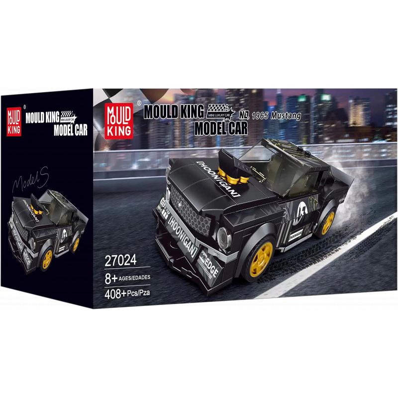 Mould King Modellauto-Set: Schwarzer 1965 Mustang mit Rennaufklebern, 408 Teile, ab 8 Jahren. Mould King Modellauto-Set: Schwarzer 1965 Mustang mit Rennaufklebern, 408 Teile, ab 8 Jahren.