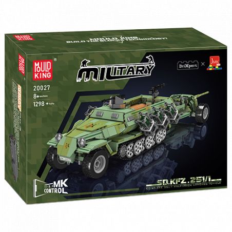 Militärisches Spielzeug-Set mit grünem Panzerfahrzeug als Modell auf der Verpackung.