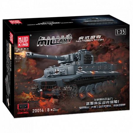 Box eines 1:35 Militärpanzer-Bausatzes mit Panzerabbildung und feurigem Hintergrund auf der Vorderseite.