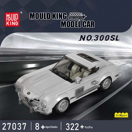 Modellauto-Bausatz im LEGO-Stil, weißer Klassiker, 322 Teile, ab 8 Jahren, MOULD KING 300SL.