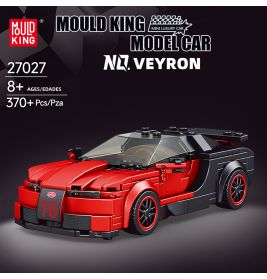 Rotes und schwarzes Sportwagenmodell Nr. 16 von Mould King 27027, 370+ Teile, geeignet für Kinder ab 8 Jahren.