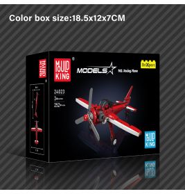 Schwarze Verpackung für roten Rennflugzeug-Bausatz, 252 Teile, geeignet für Kinder ab 3 Jahren.