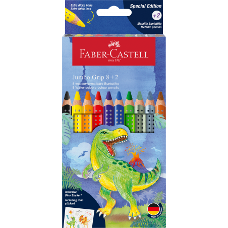 Buntstift Jumbo Grip Dino 8+2