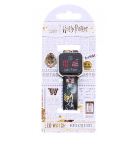 Accutime LED-Kinderuhr Harry Potter (schwarz), Digitaluhr mit LED-Anzeige für Uhrzeit und Datum, Wei