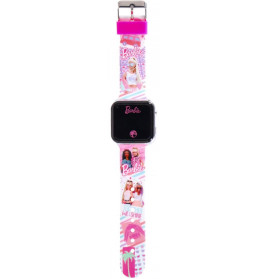 Accutime LED-Kinderuhr Barbie (rosa), Digitaluhr mit LED-Anzeige für Uhrzeit und Datum