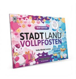 Bunte Stadt Land Vollpfosten Baby Edition Spielbox mit babytypischen Illustrationen und Geschenken.