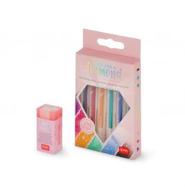 Set of 6 Glitter Gel Pens Shin e lika a diamond multicolor