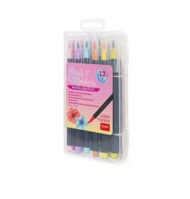 set of 12 brush markers pastel