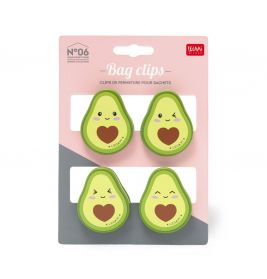 Set of 4 bag clips avocado