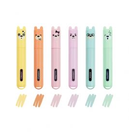 set of 6 mini highlighters teddys style