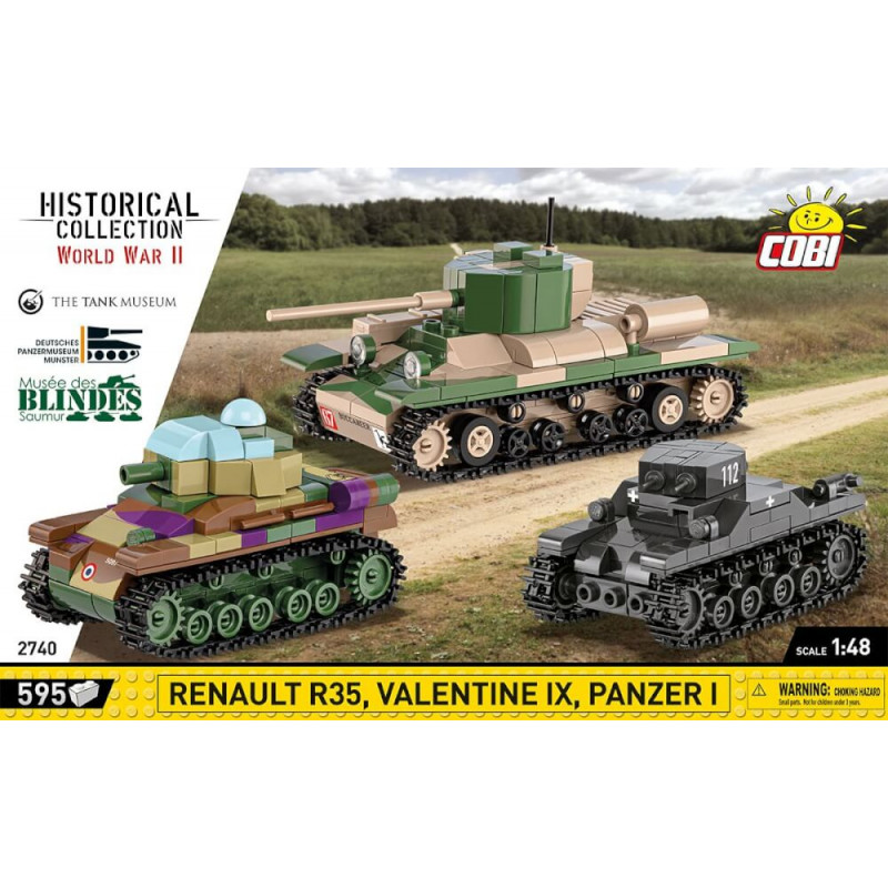 COBI 2740 EXECUTIVE Museum set-PAZER I,VALENTINE IX,RENAULT R35