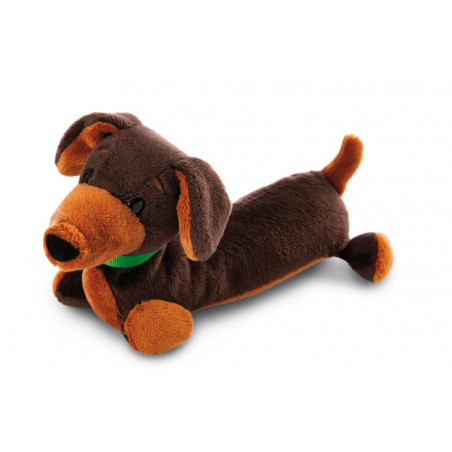 NICI Kuscheltier Dackel liegend, super weich, mit grünem Halsband - perfekt zum Kuscheln.